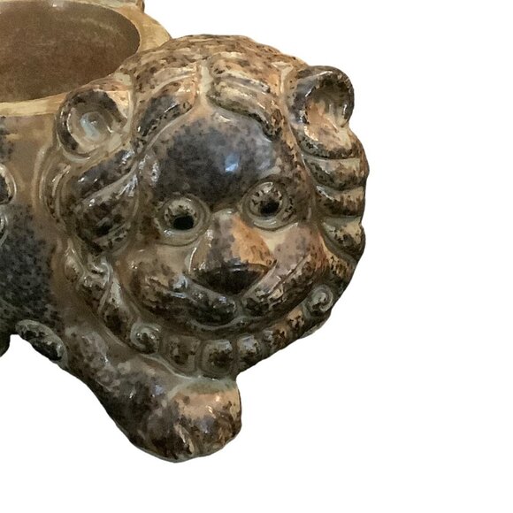 Lion Ceramic Votive Candle Holder Mini Planter a Price Import Japan 4" x 2.5" - Picture 5 of 9